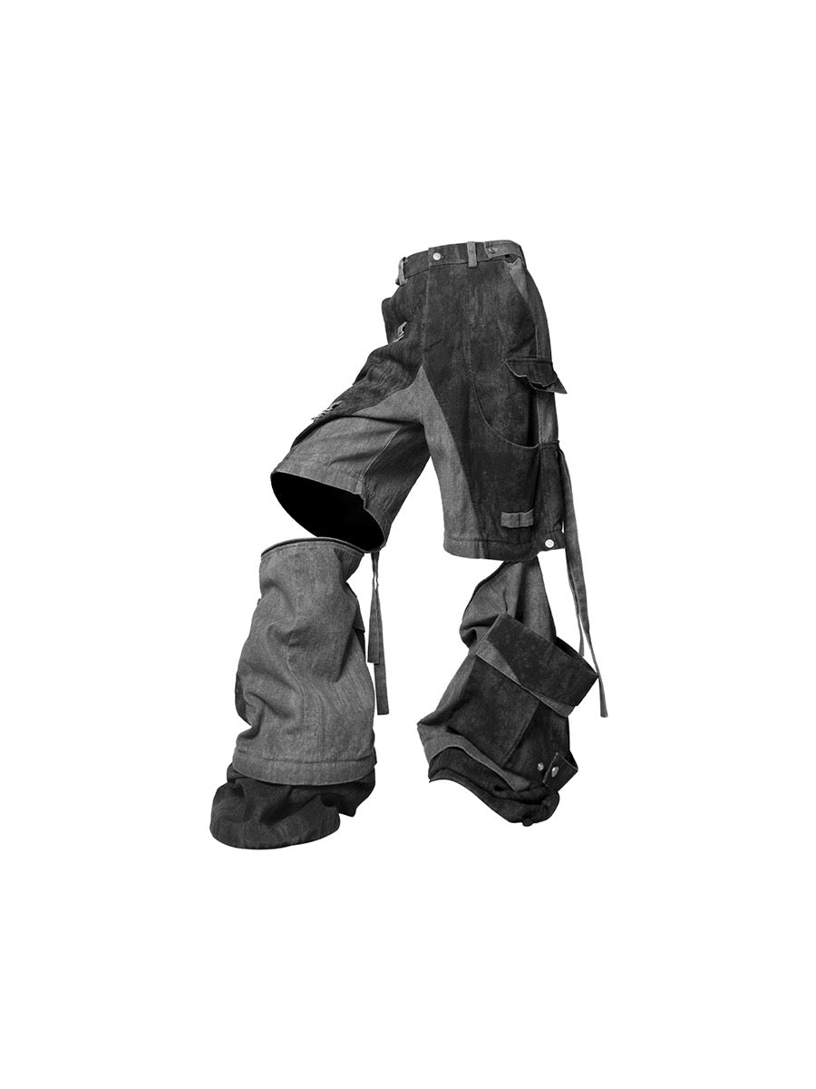 [RELABEL] Detachable Stitching Pants