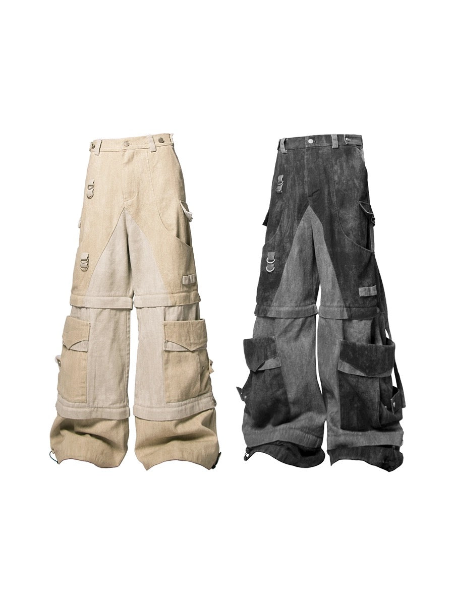 [RELABEL] Detachable Stitching Pants