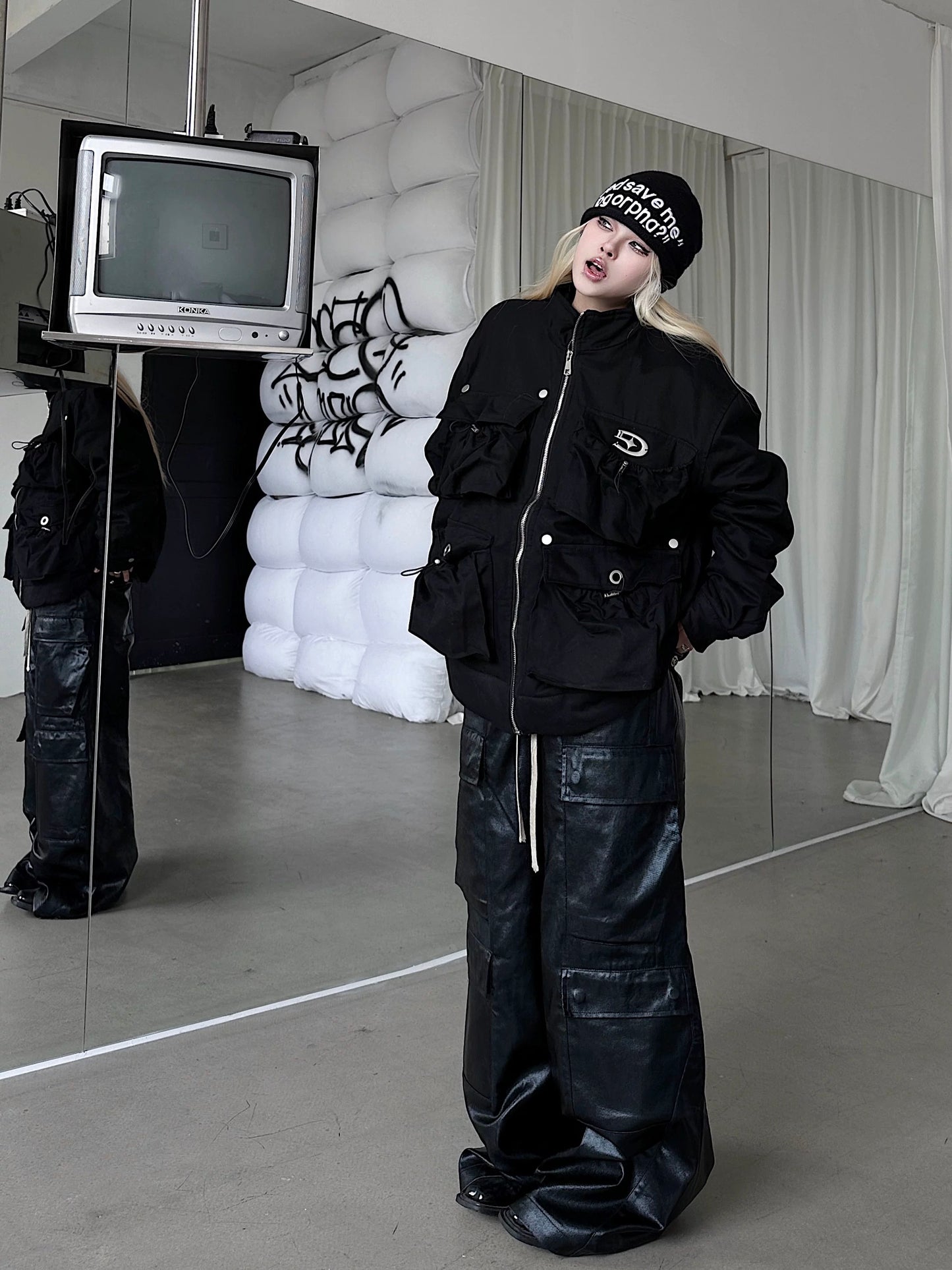 [ZPXO Select] Faux Leather Baggy Pants