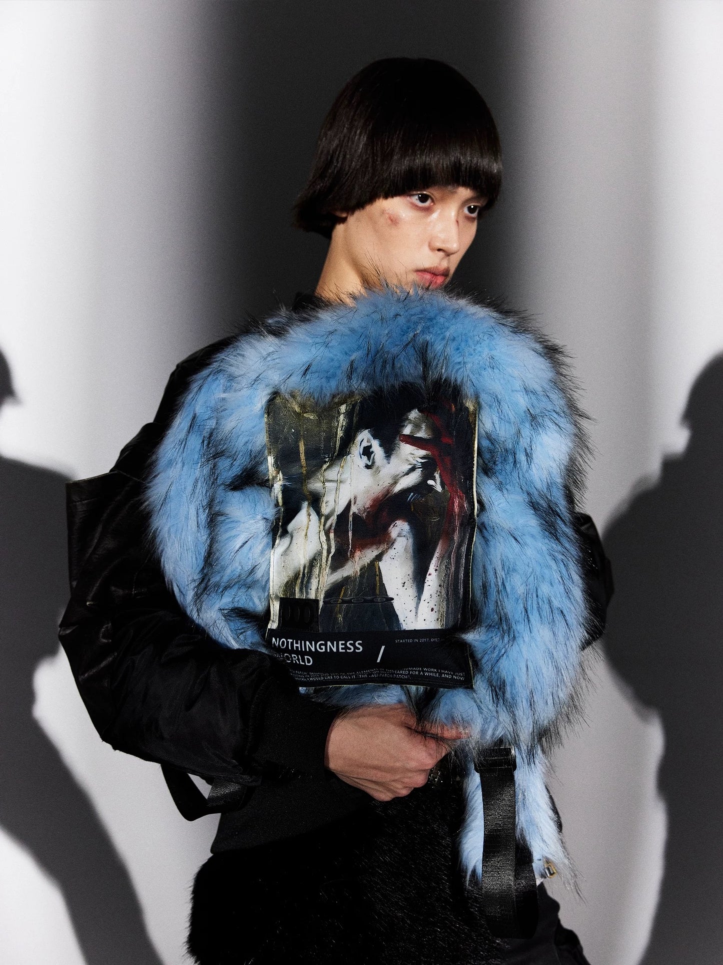[NOTHINGNESS WORLD] Long Fur Design Adjustable Backpack