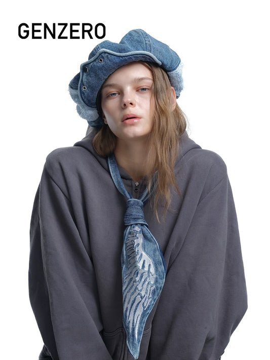 [GENZERO] Denim Angel Wing Hat