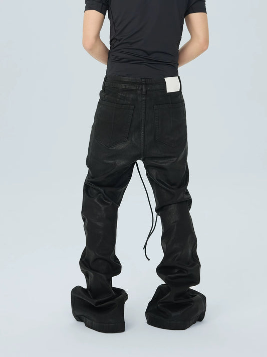 [ASTT Studio] 25FW Wax-Coated Tie-Up Design Slim-Fit Jeans