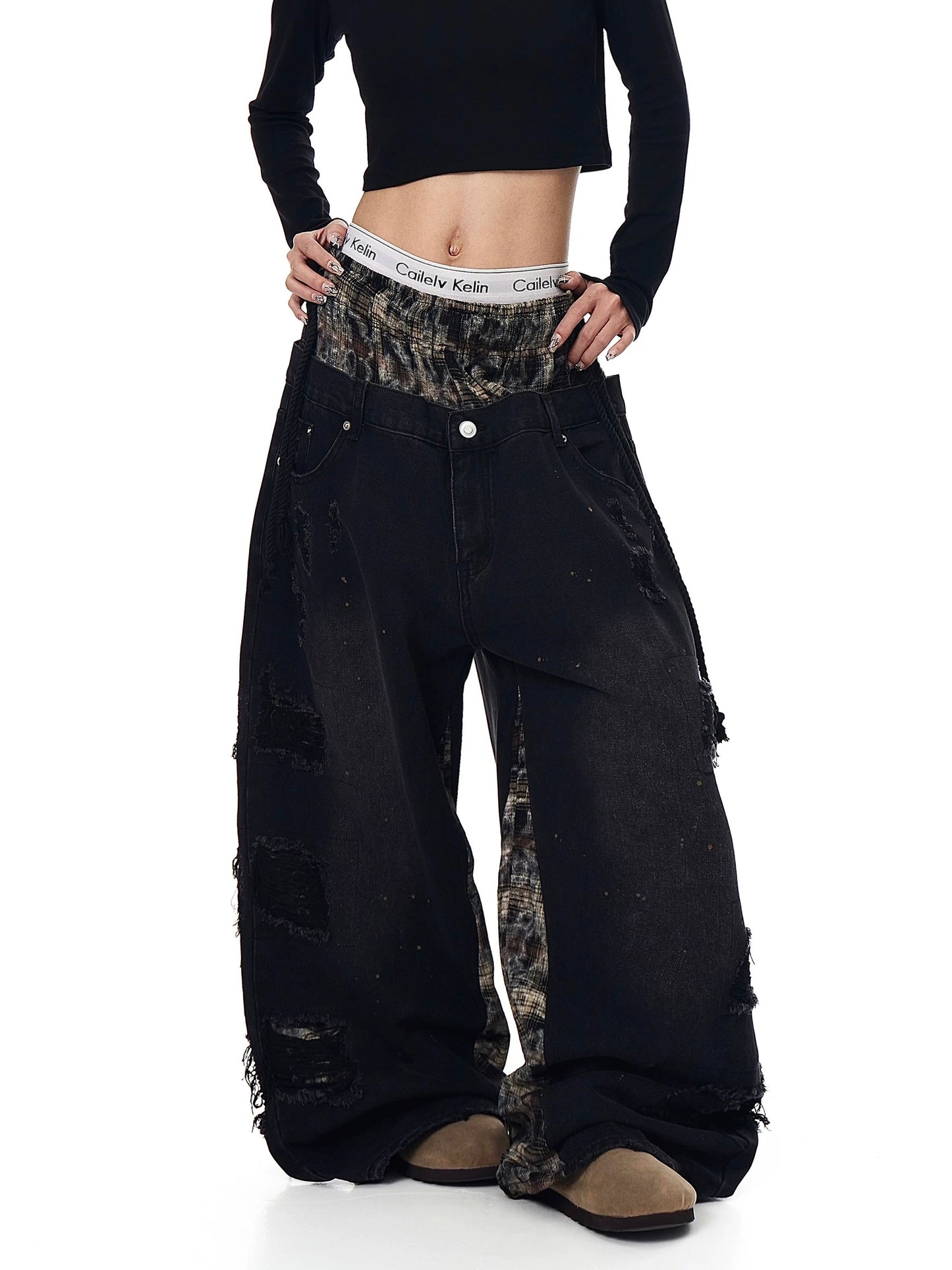 [ZPXO Select] Camouflage Double Waistband Denim Pants 2 color ways