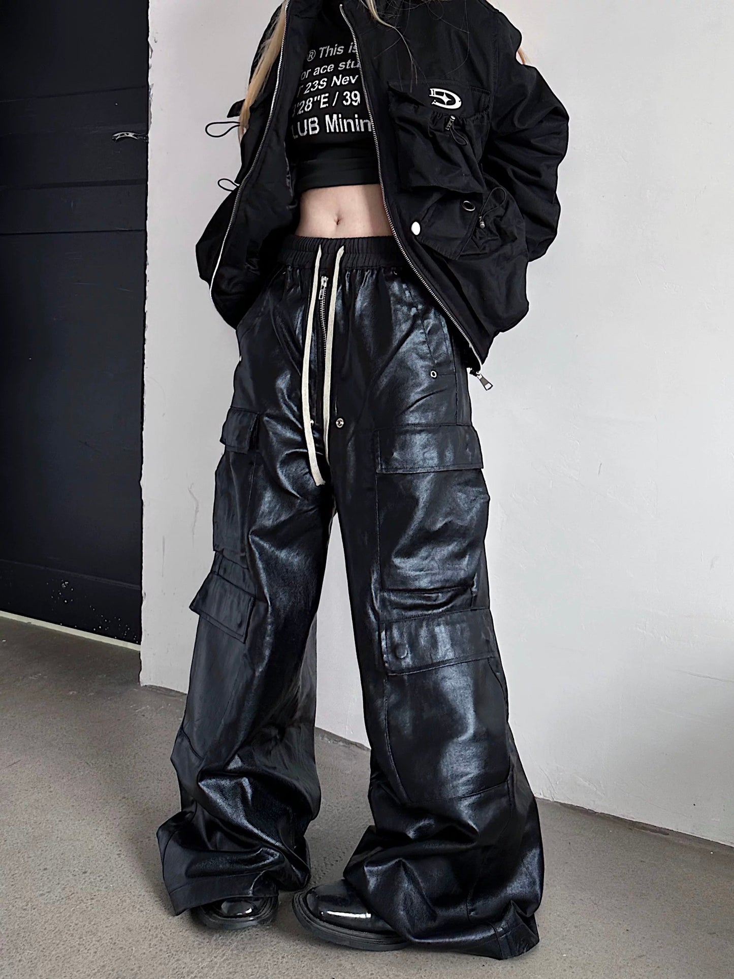 [ZPXO Select] Faux Leather Baggy Pants
