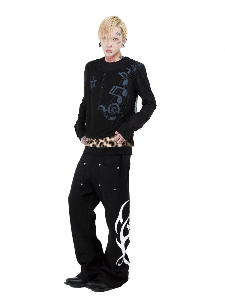 [DETW] Double Waist Leopard Pants