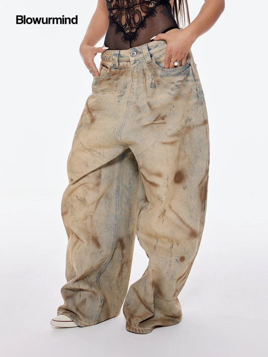 [BUM STUDIO] Mud-Dyeing Baggy Denim Pants