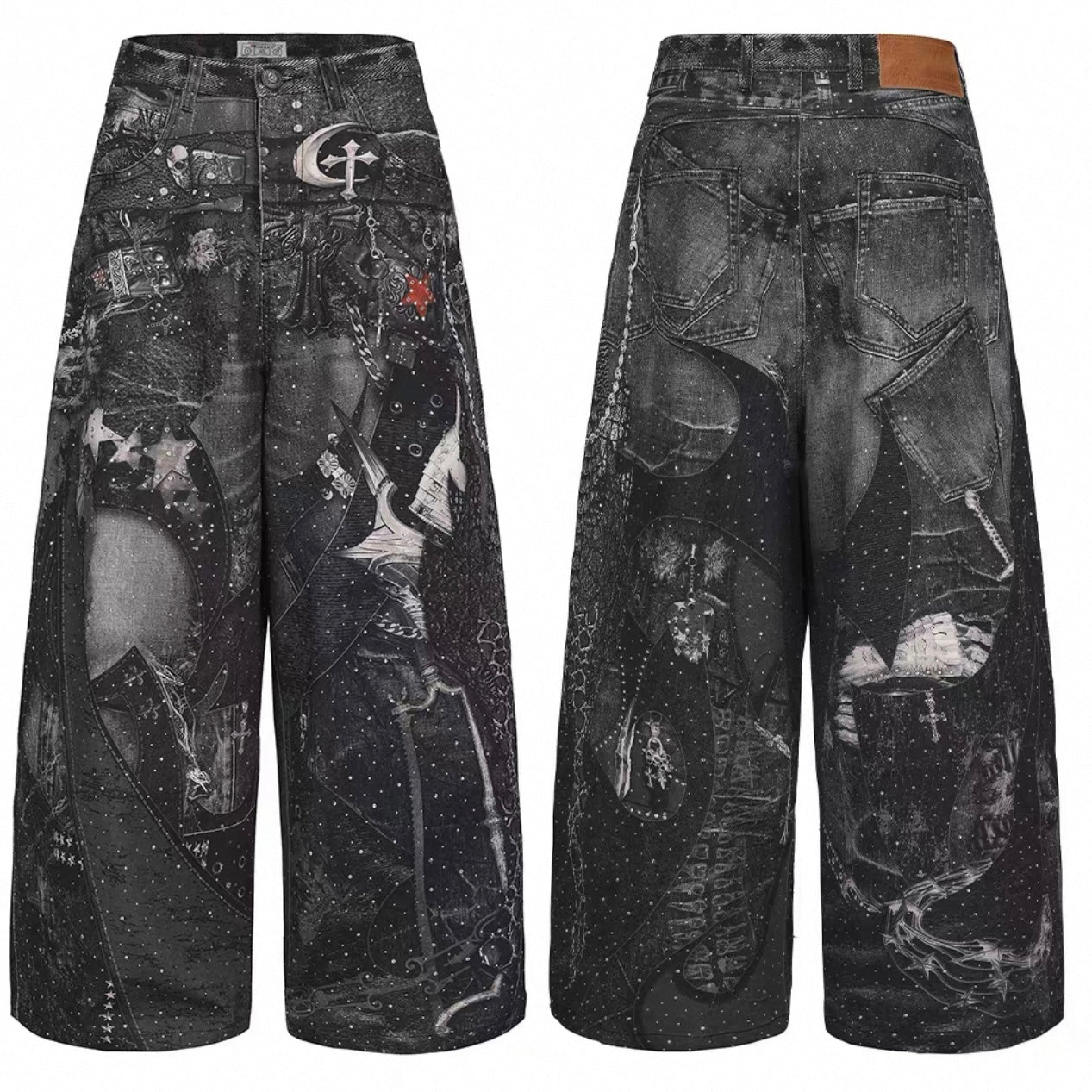 [DND4DES]  Armor Print Rhinestone Jeans