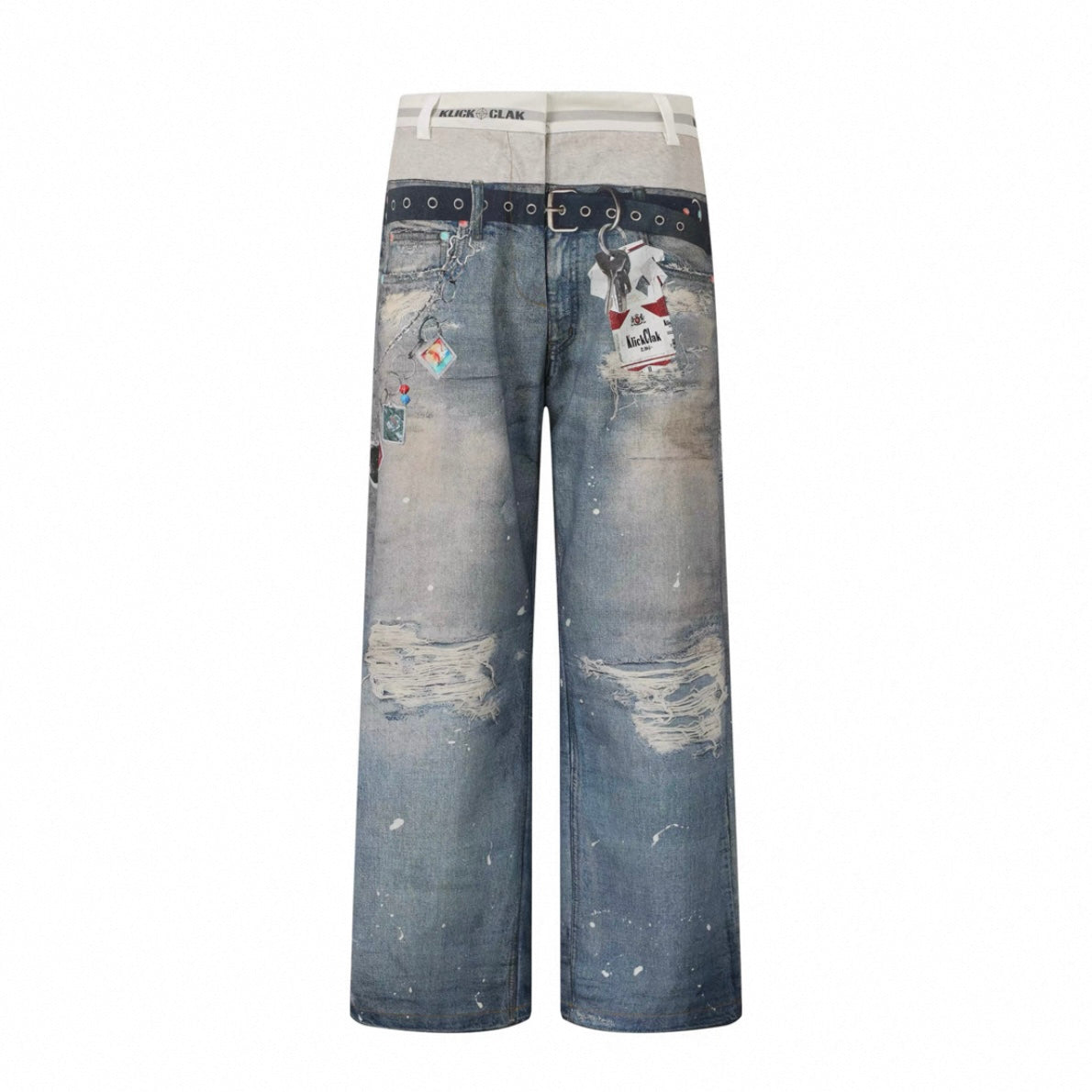 [ZPXO Select] 3D Printed Double Waistband Jeans