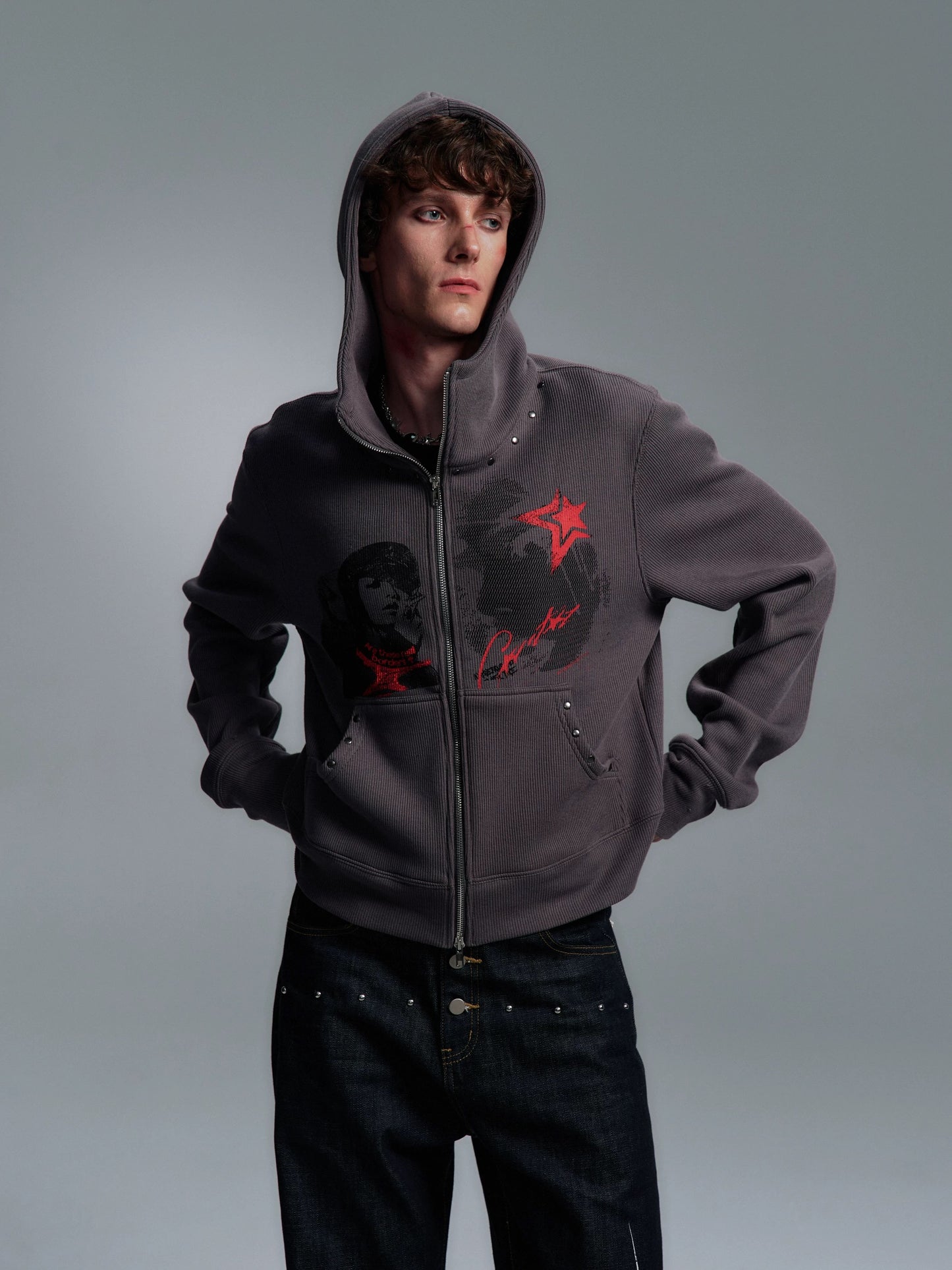 [PAIKI] Punk Band Hooded Jacket