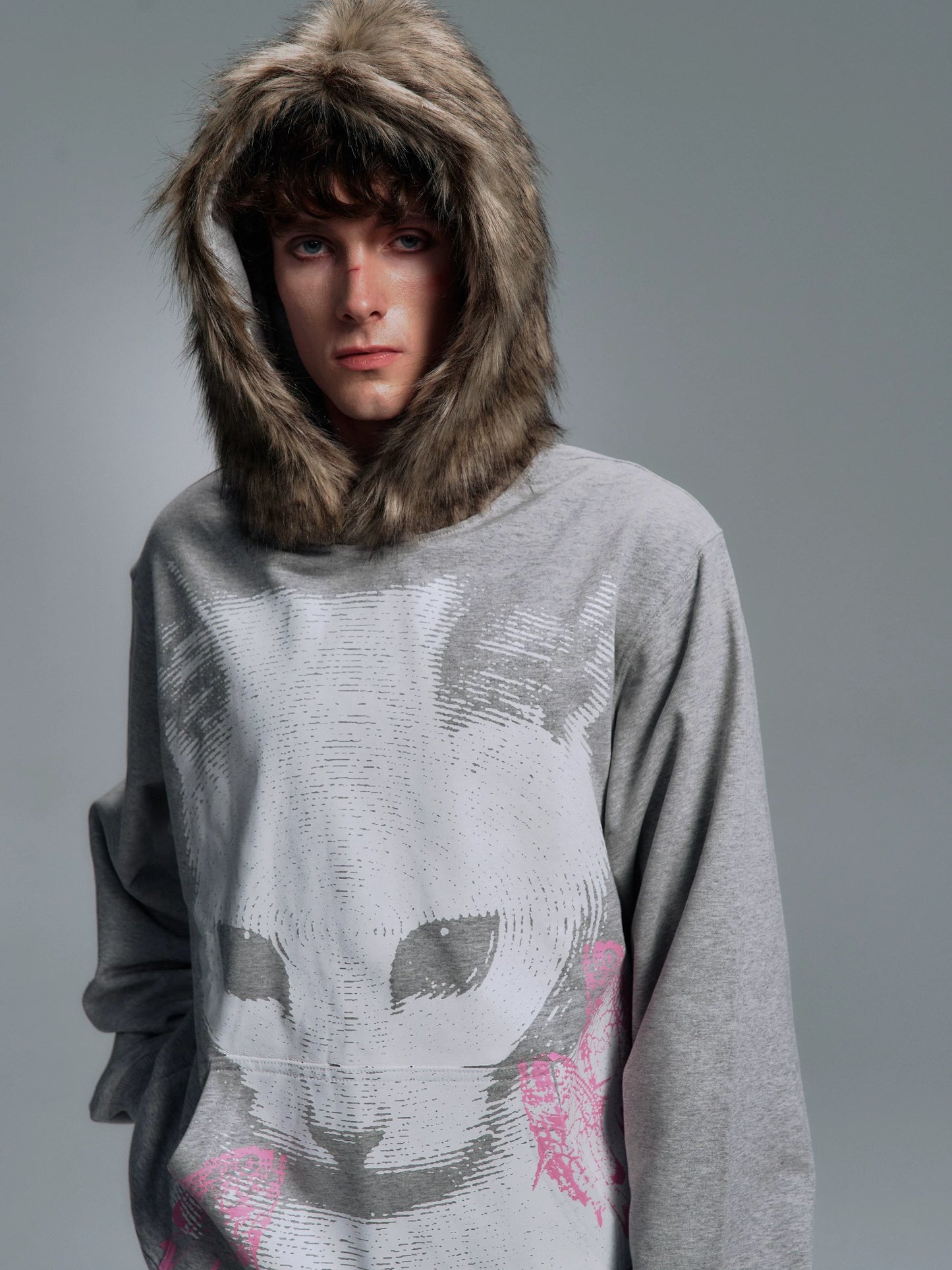 [PAIKI] Cat Faux Fur Hoodie