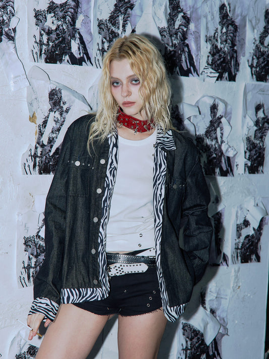 [PAIKI] Zebra Denim Jacket