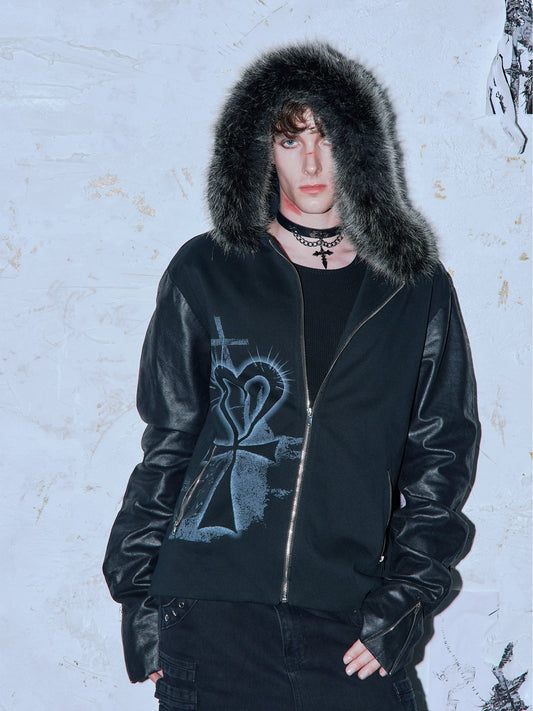 [PAIKI] Heart Cross Hooded Jacket