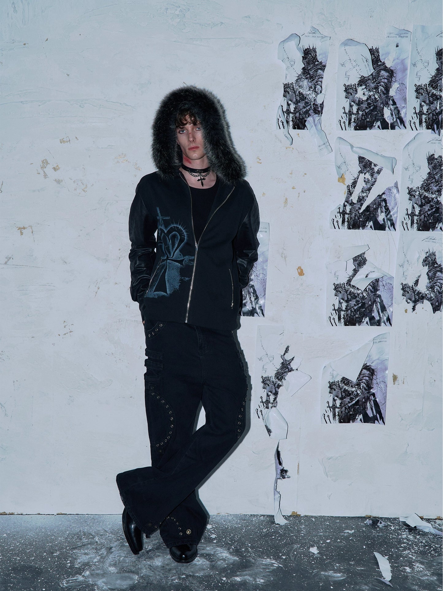 [PAIKI] Heart Cross Hooded Jacket