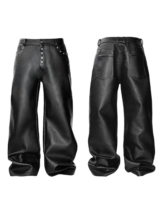 [LCE] 25AW Studded Faux Leather Pants