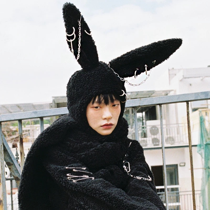 [CFIERCE] Rabbit Plush Scarf Hat