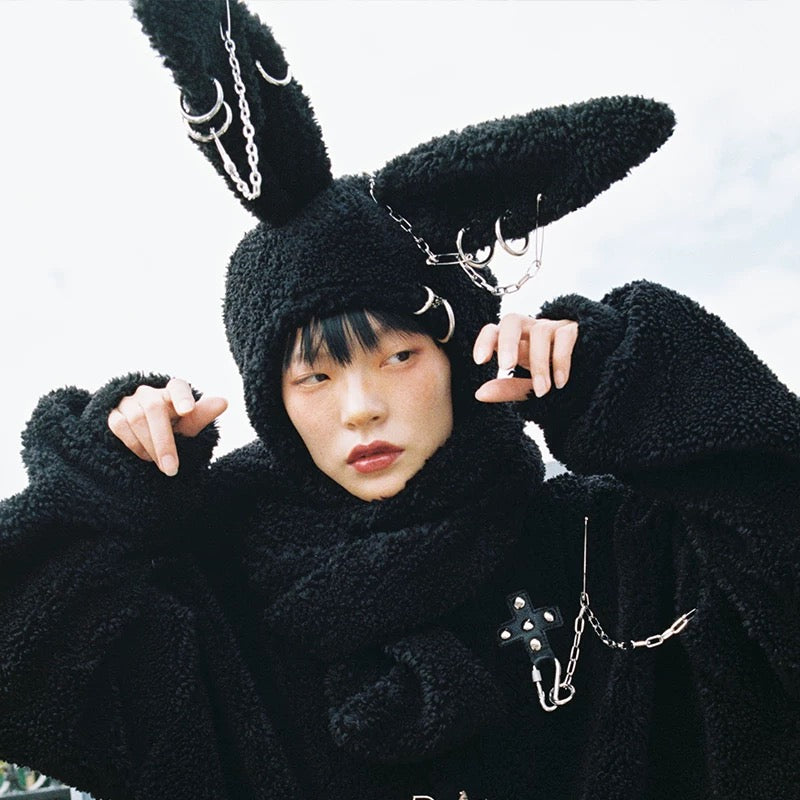 [CFIERCE] Rabbit Plush Scarf Hat