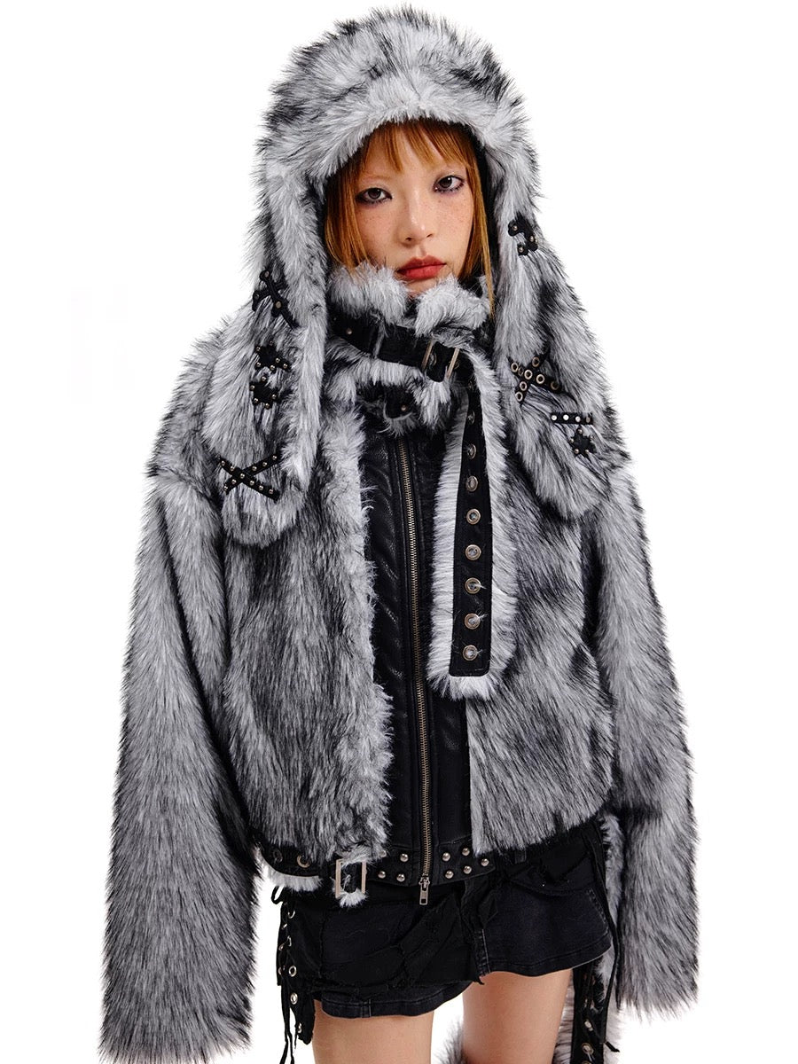 [CFIERCE] Big Grey Rabbit Hat