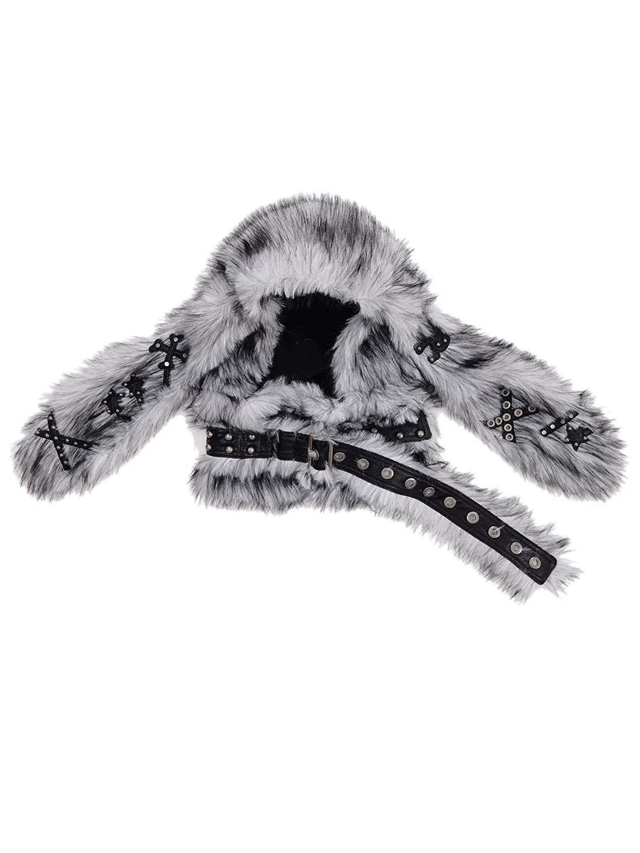 [CFIERCE] Big Grey Rabbit Hat