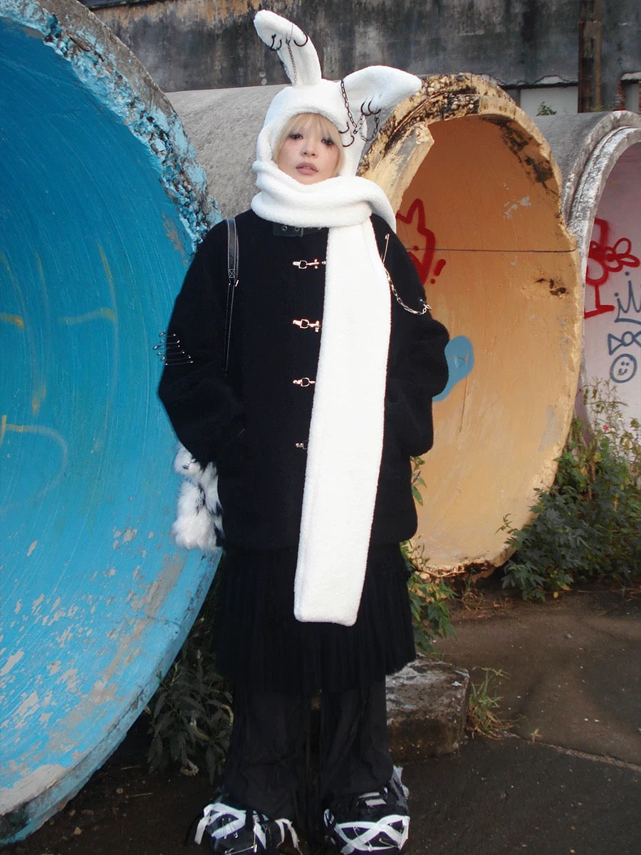 [CFIERCE] Rabbit Plush Scarf Hat 2 colour ways