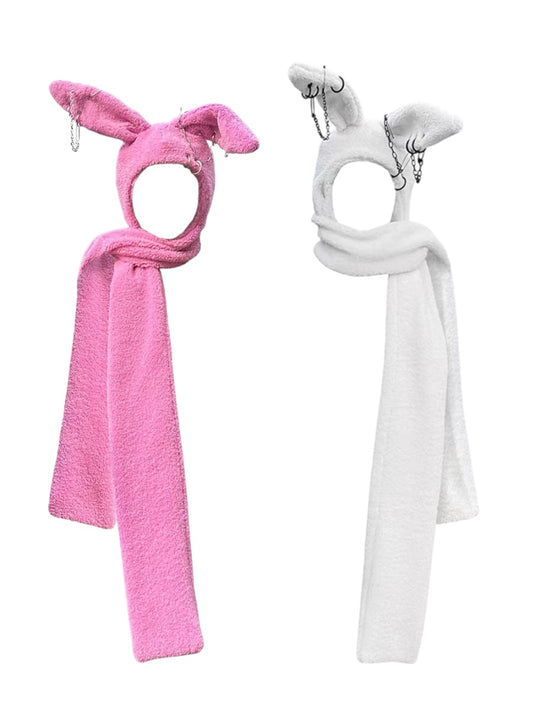 [CFIERCE] Rabbit Plush Scarf Hat 2 colour ways