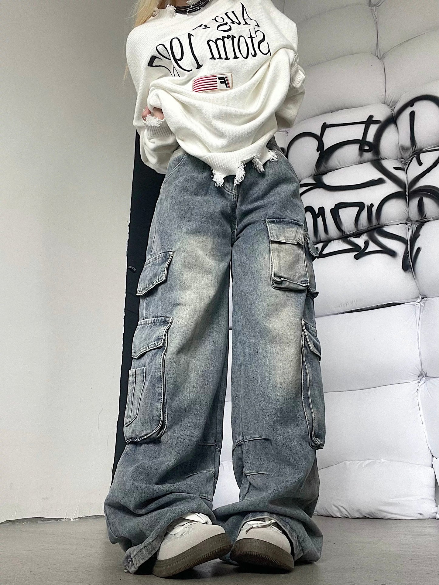 [ZPXO Select] Multi-Pocket Cargo Jeans