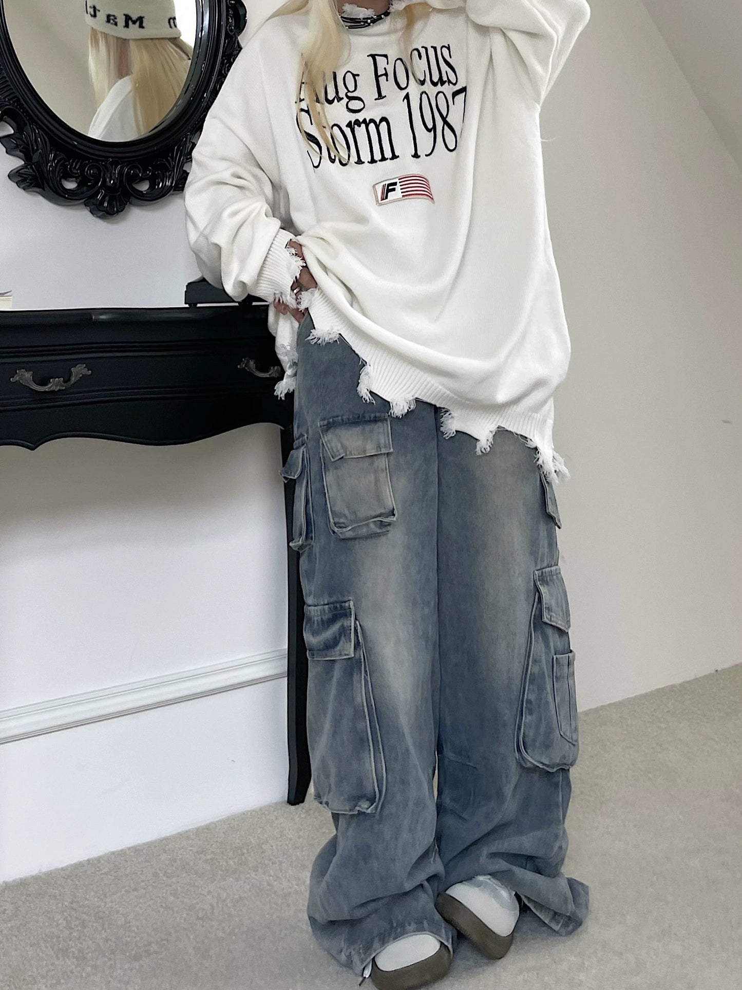 [ZPXO Select] Multi-Pocket Cargo Jeans