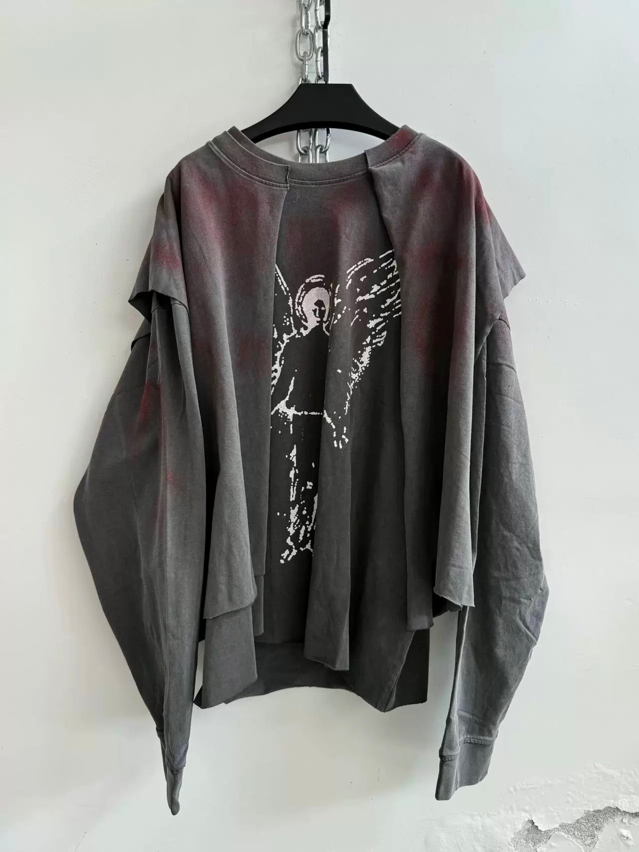 [Hell System] Deconstructed Pacthwork Sweatshirt