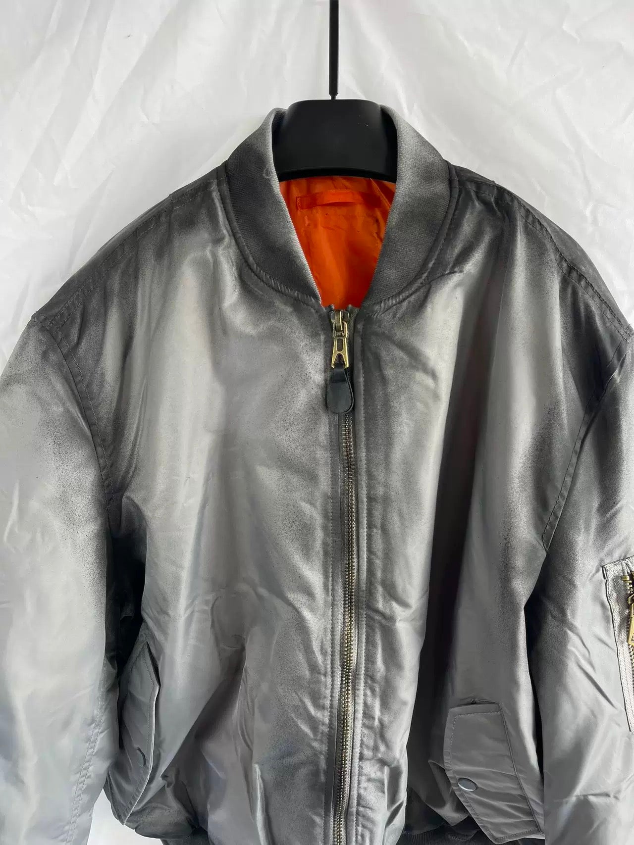 [Hell System] Short Wide Cotton Bomber Jacket