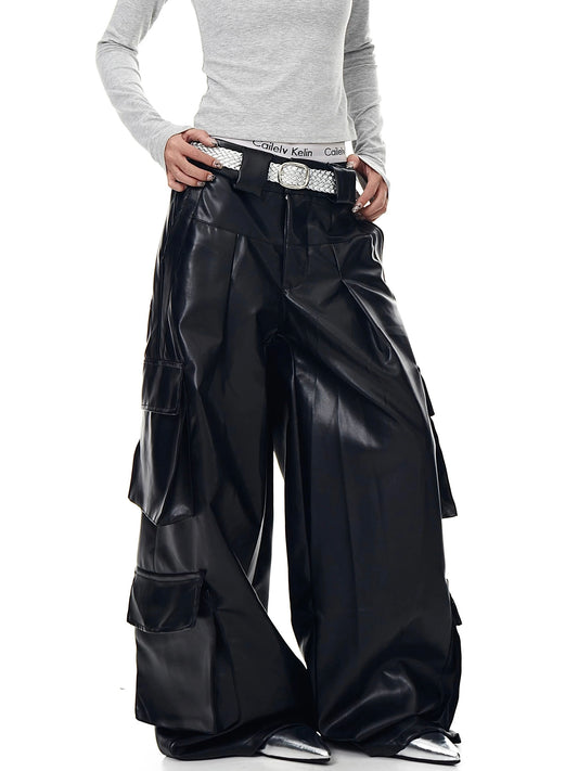 [ZPXO Select] Faux Leather Cargo Pants