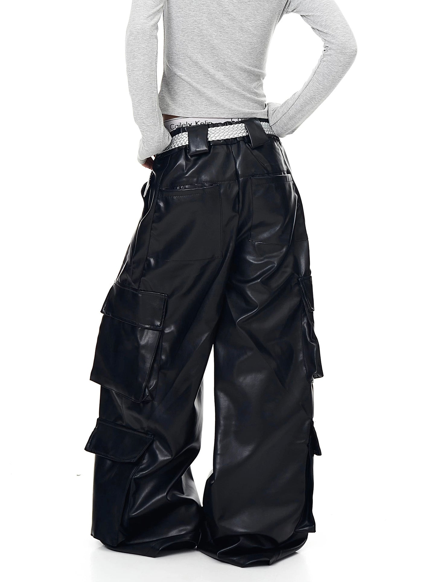 [ZPXO Select] Faux Leather Cargo Pants