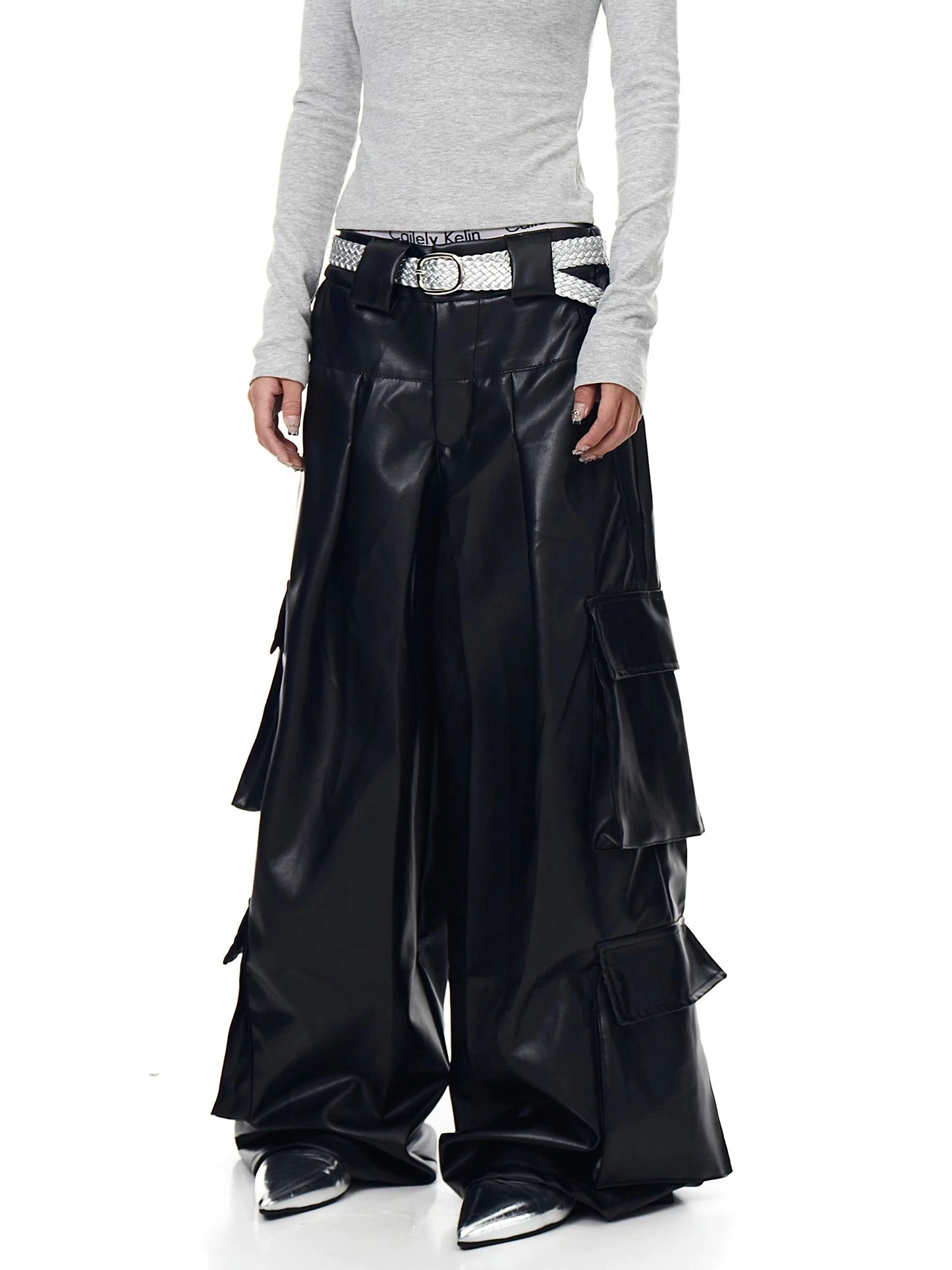 [ZPXO Select] Faux Leather Cargo Pants