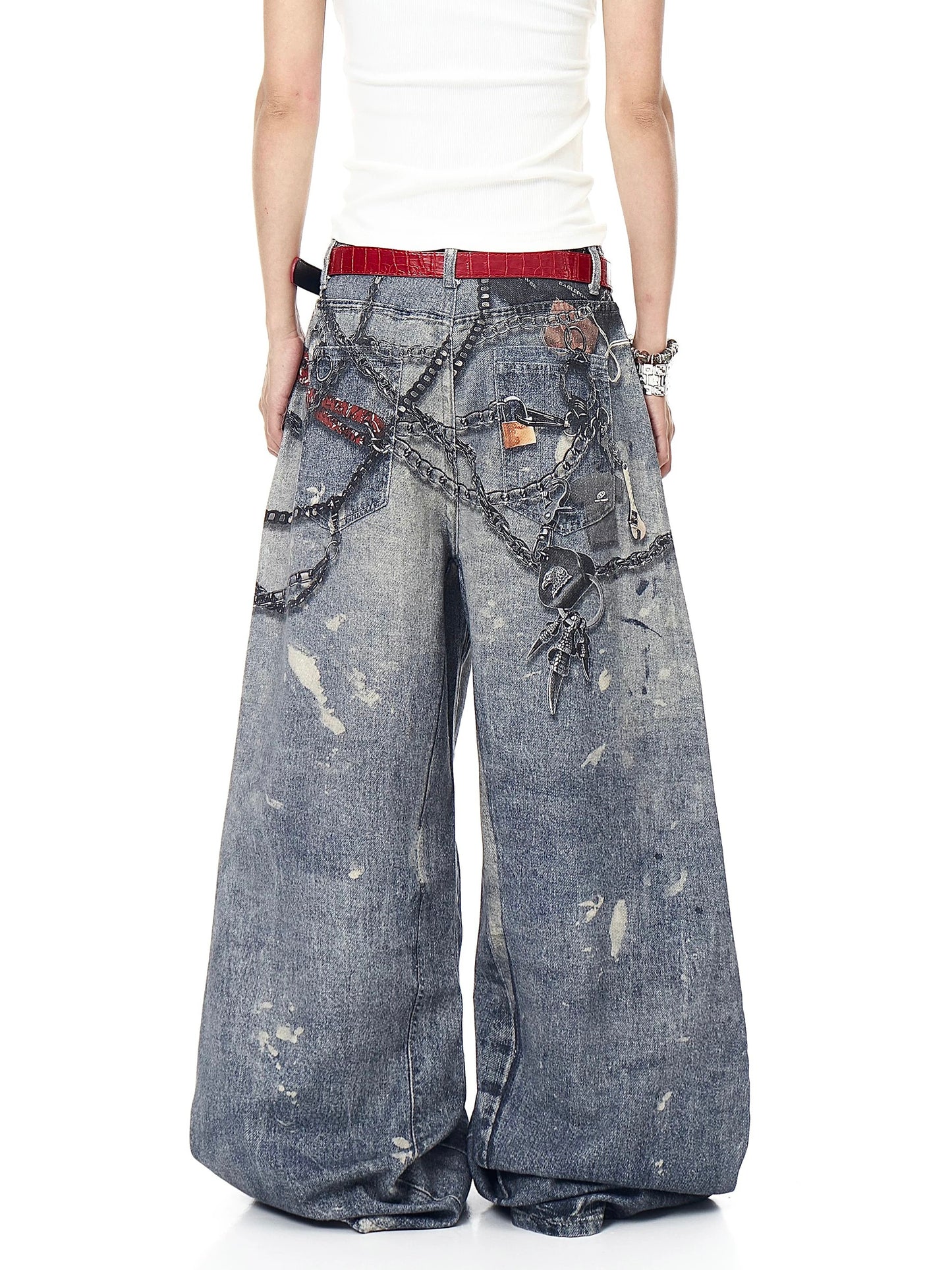 [ZPXO Select] 3D Chain Print Jeans