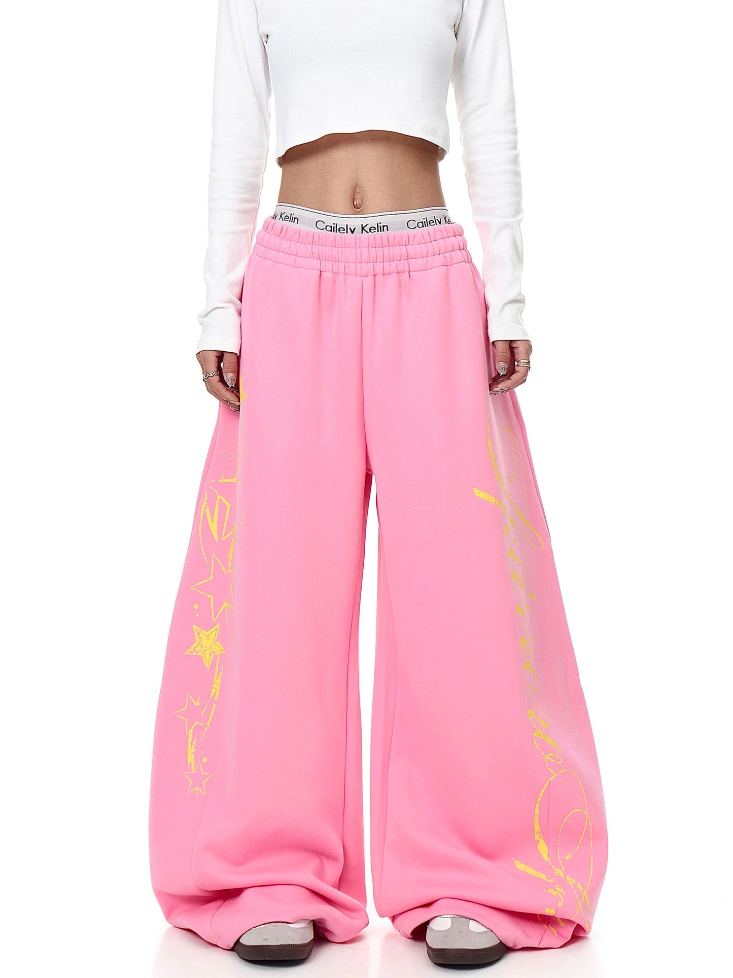 [ZPXO Select] Hot Girl Letter Print Pink Sweatpants
