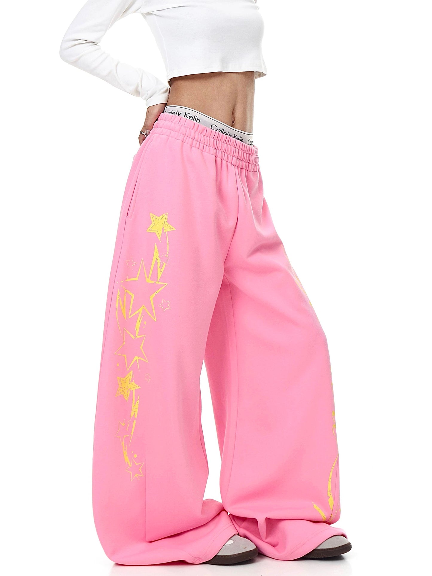 [ZPXO Select] Hot Girl Letter Print Pink Sweatpants