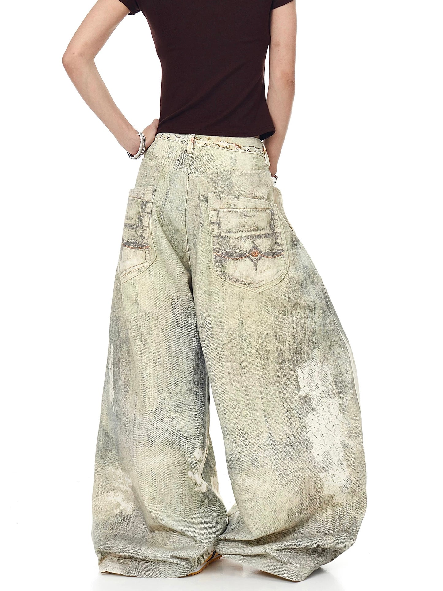 [ZPXO Select] 3D Printed Jewelry Distressed Jeans