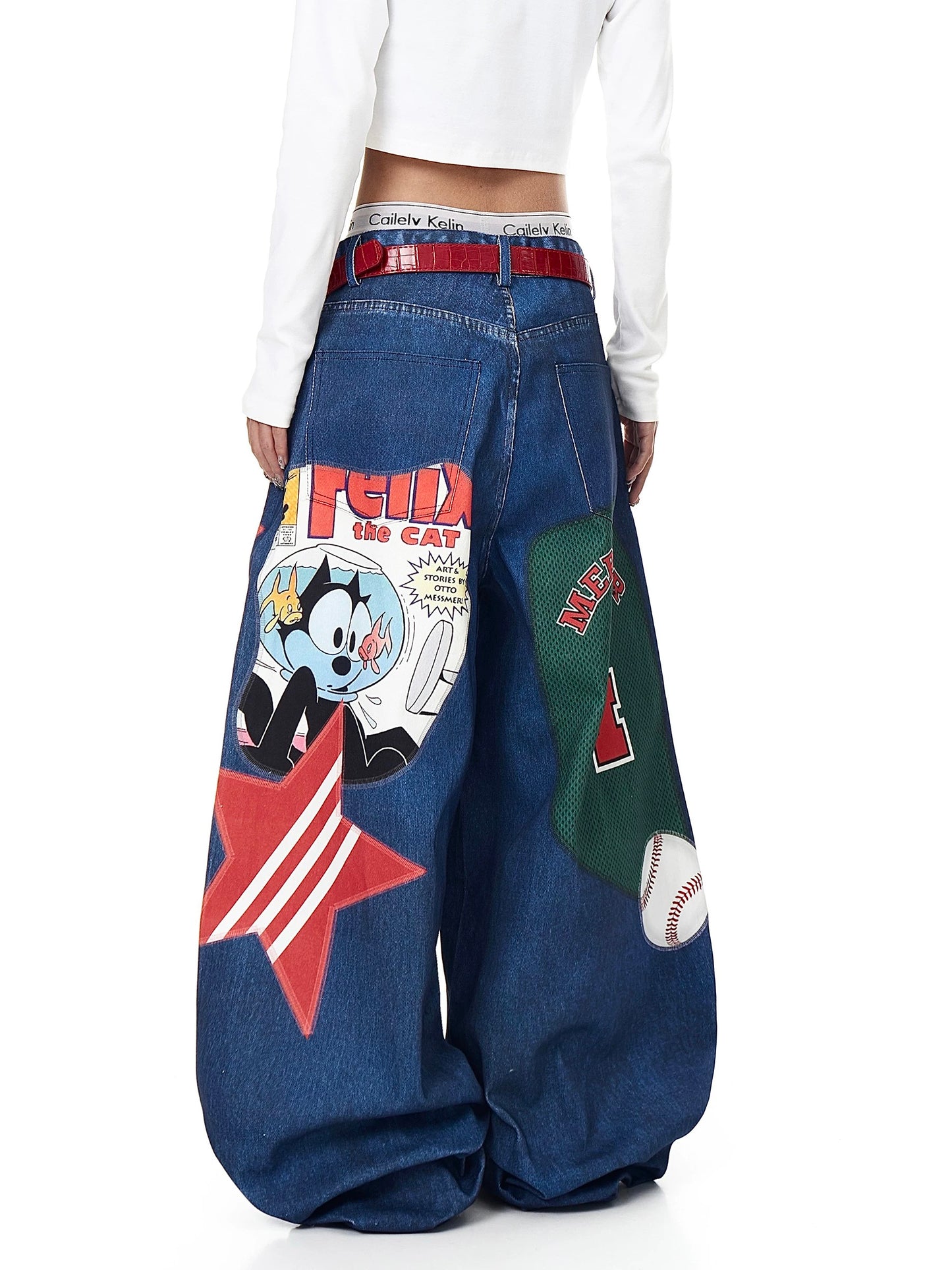 [ZPXO Select] American Retro Star Print Jeans