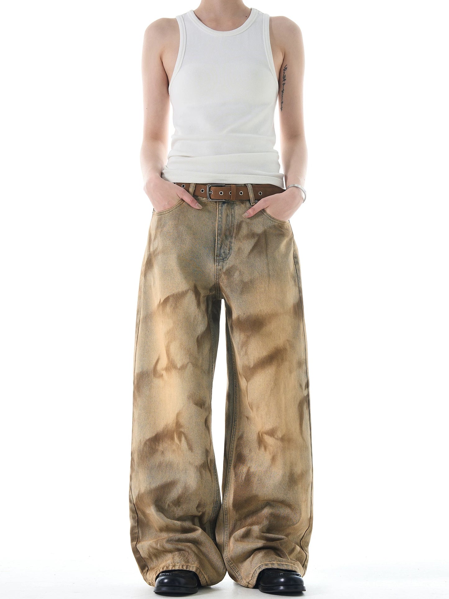 [ZPXO Select] Distressed Mudded Jeans
