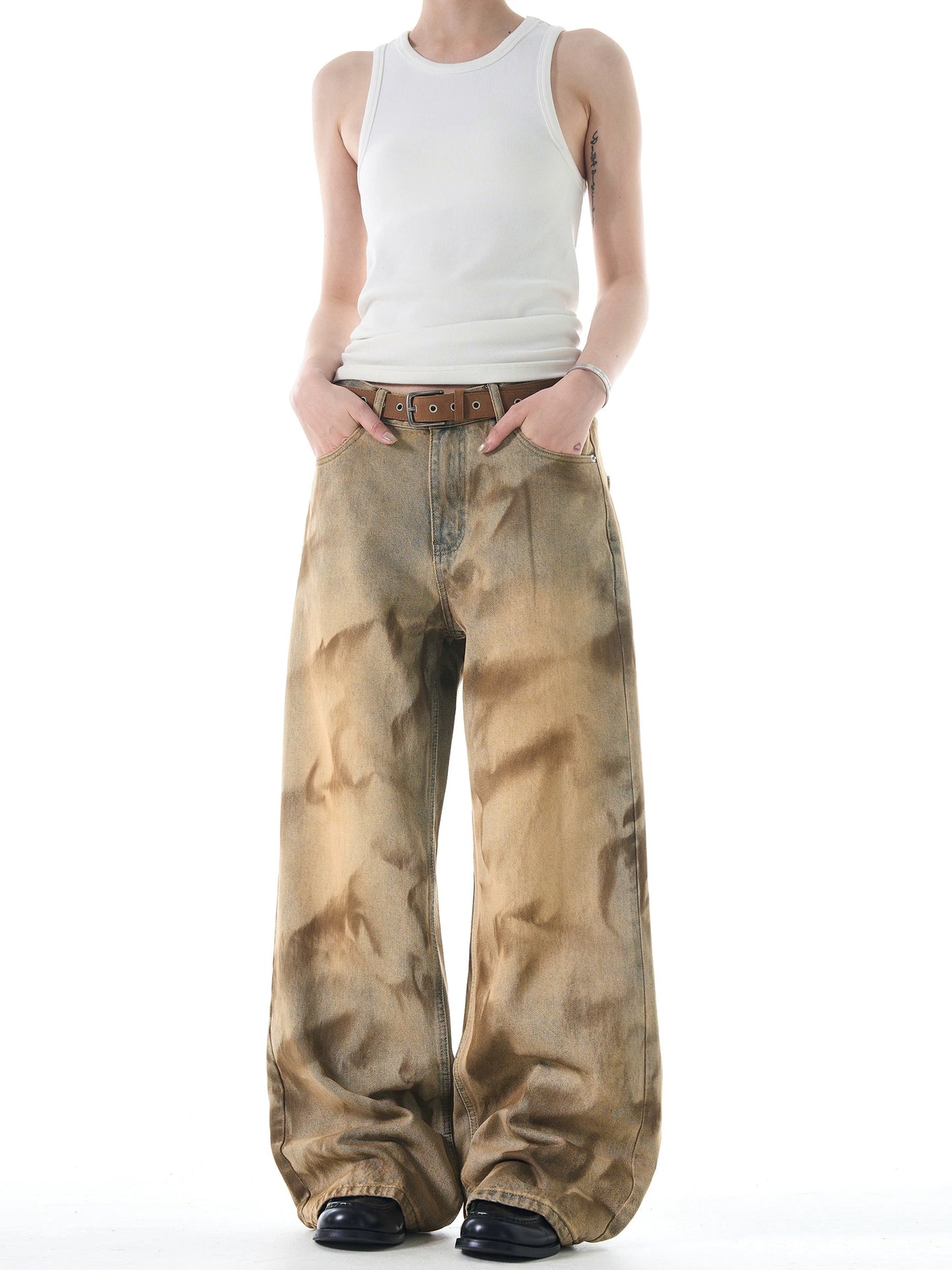 [ZPXO Select] Distressed Mudded Jeans