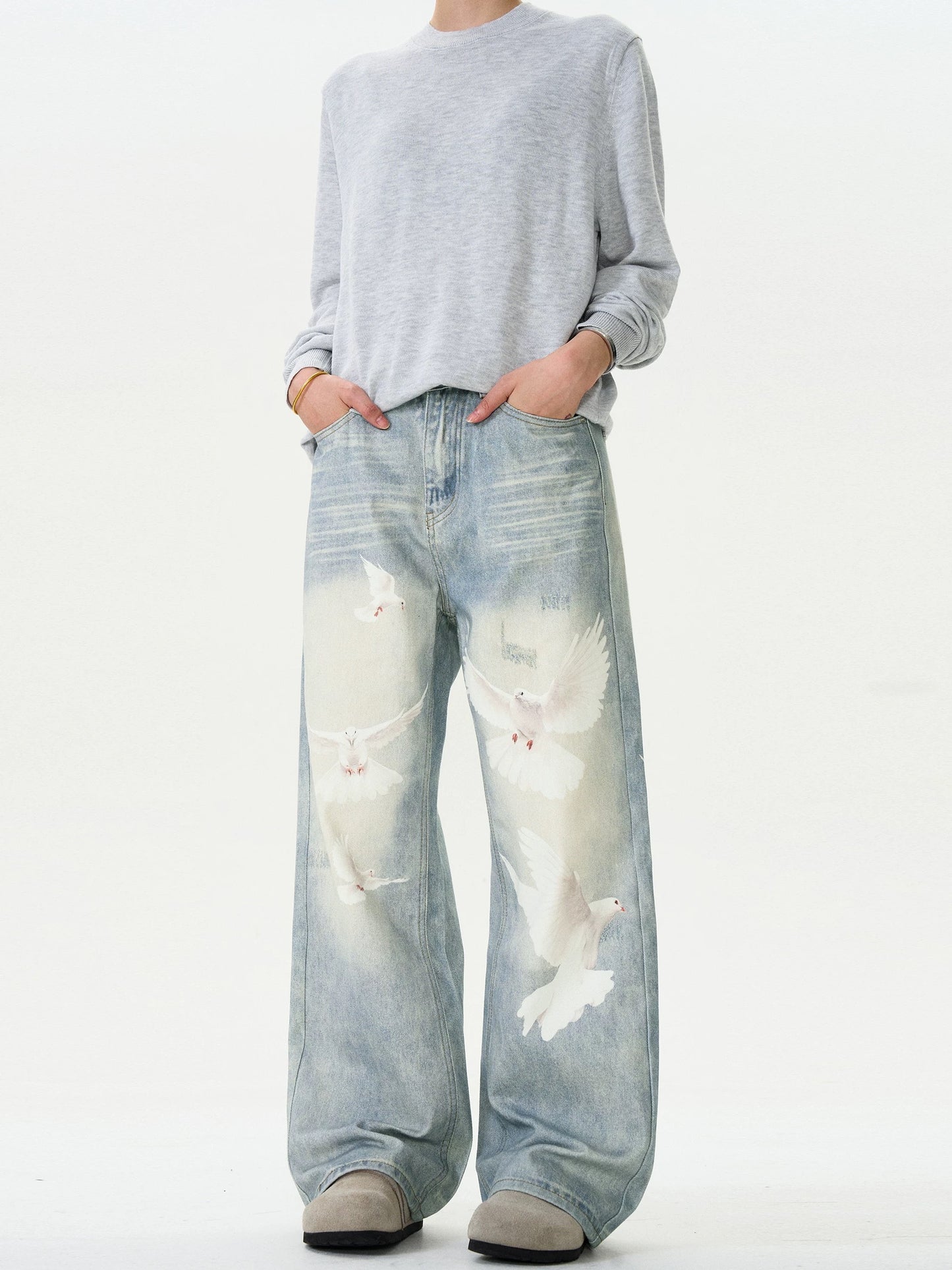 [ZPXO Select] Peace Dove Washed Jeans