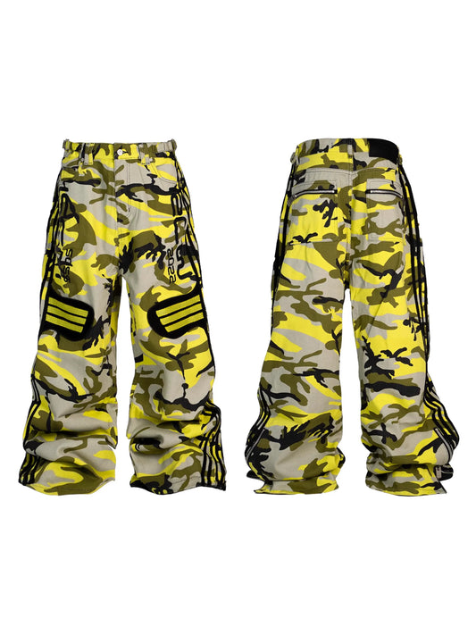 [RYE CHASIN] Yellow Camo Cargo Trousers