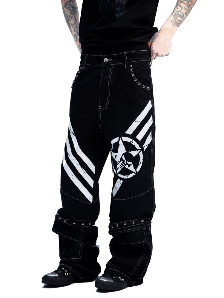 [DETW] Dark Niche Straight Wide-Leg Jeans