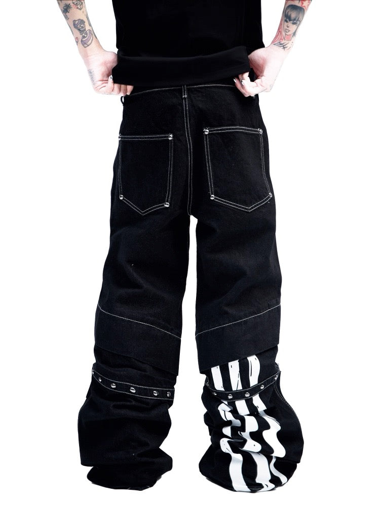 [DETW] Dark Niche Straight Wide-Leg Jeans
