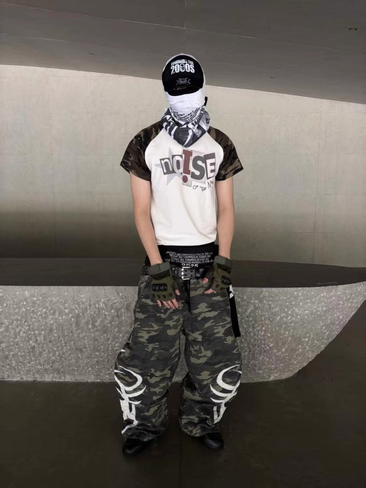 [DETW] Camouflage Double Waistband Boxing Pants