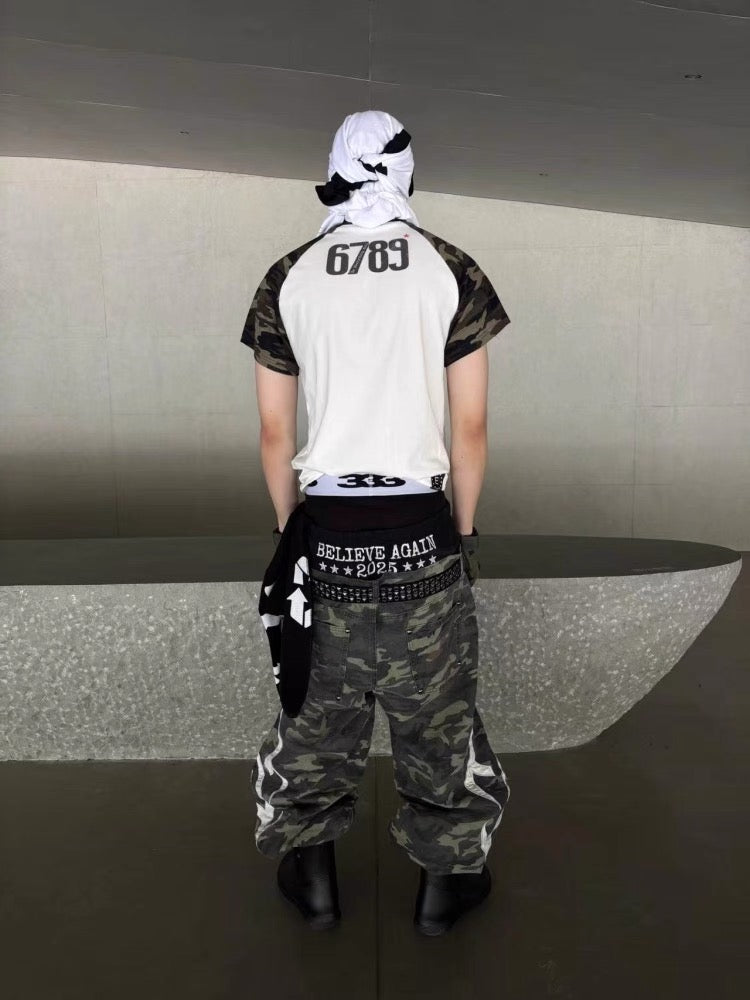 [DETW] Camouflage Double Waistband Boxing Pants