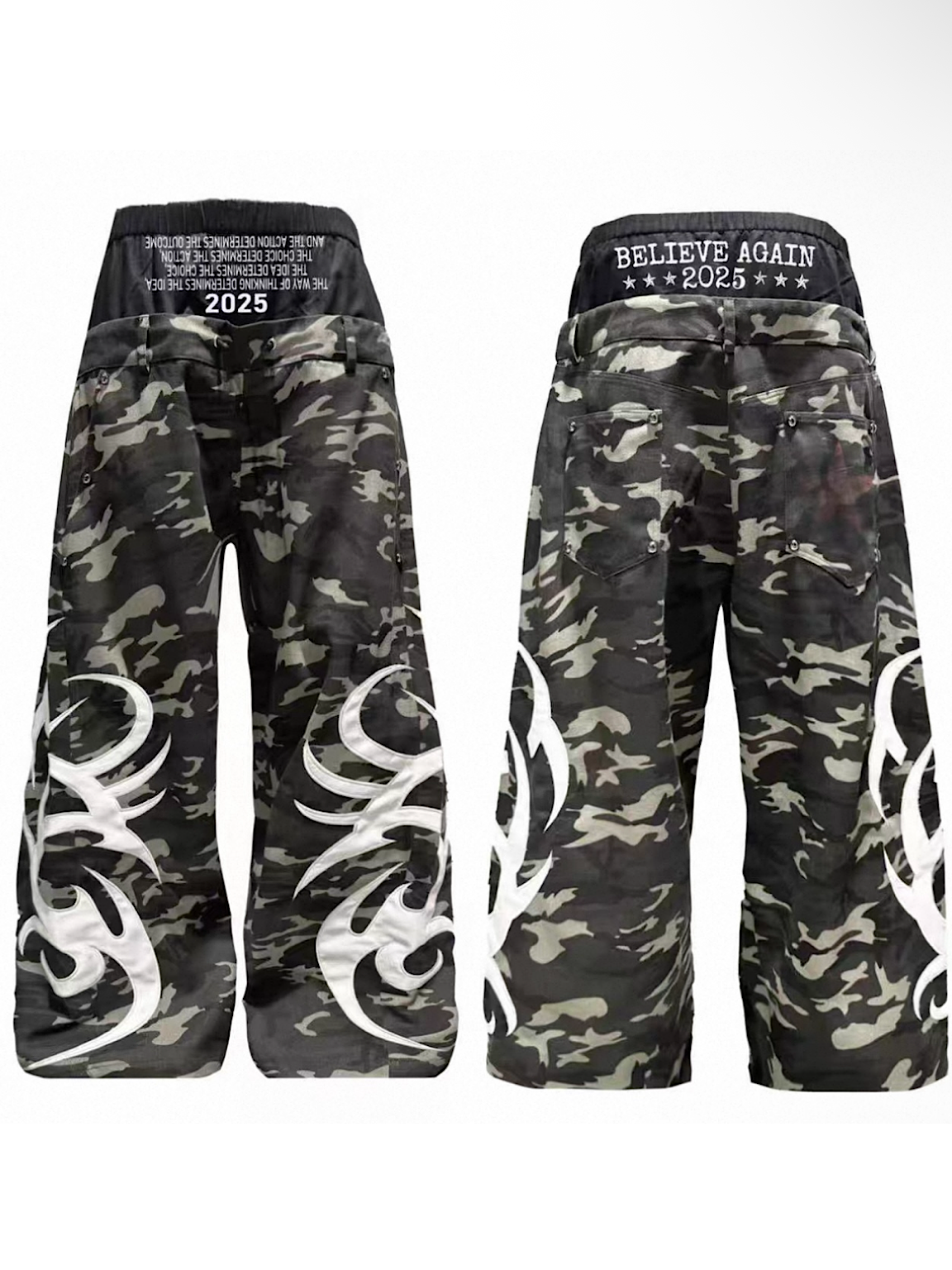 [DETW] Camouflage Double Waistband Boxing Pants