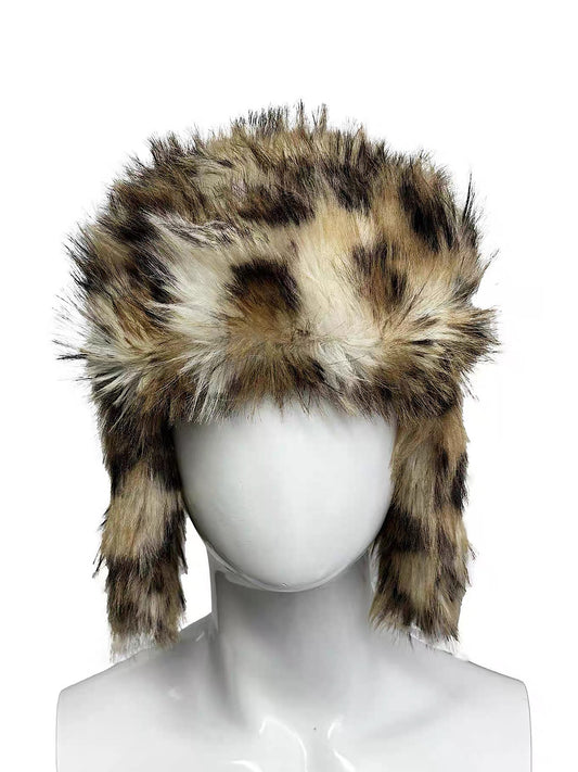 [99CLUB] Leopard Print Long-Haired Hat