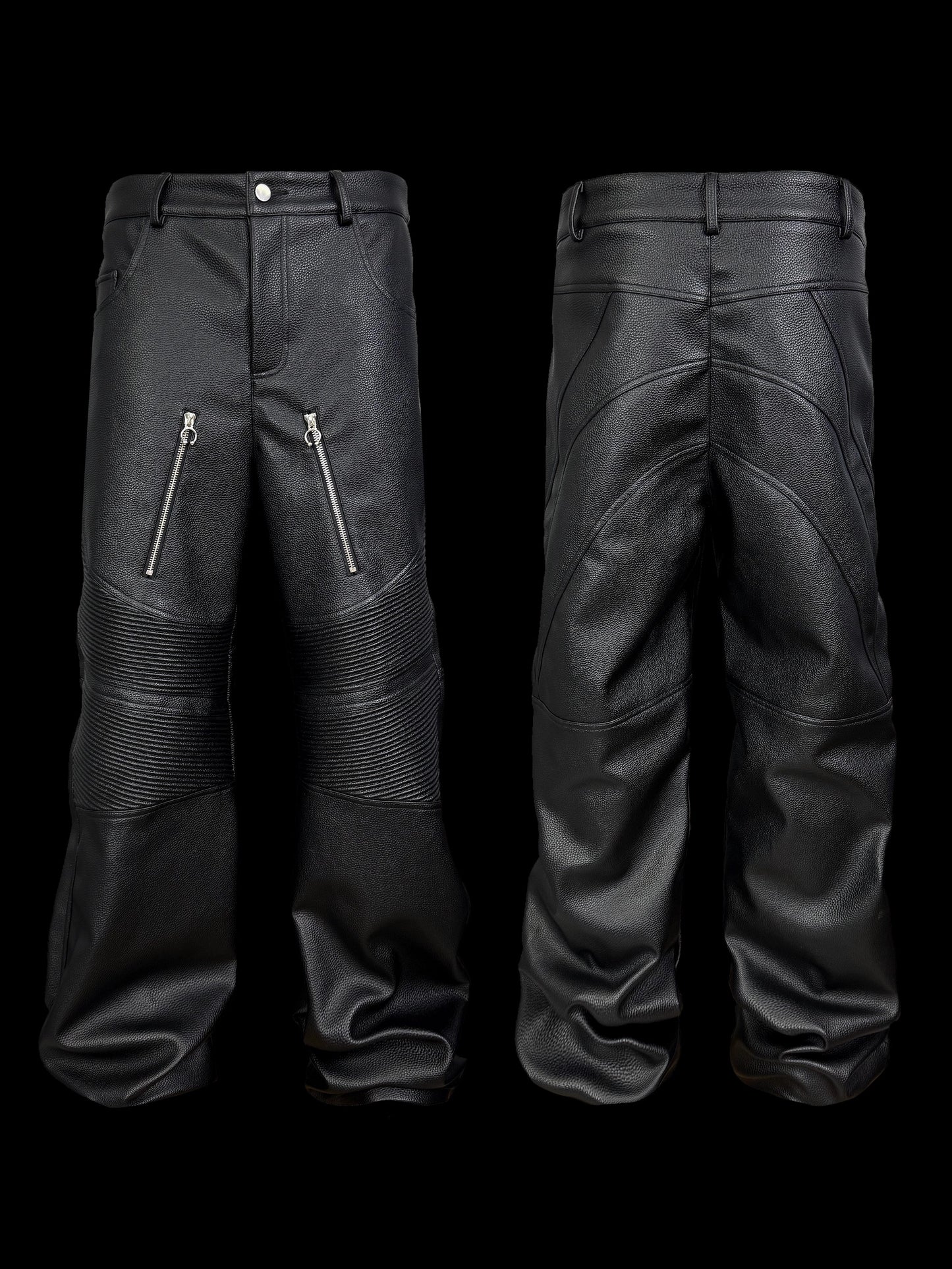 [99CLUB] American Hip-Hop Faux Leather Pants