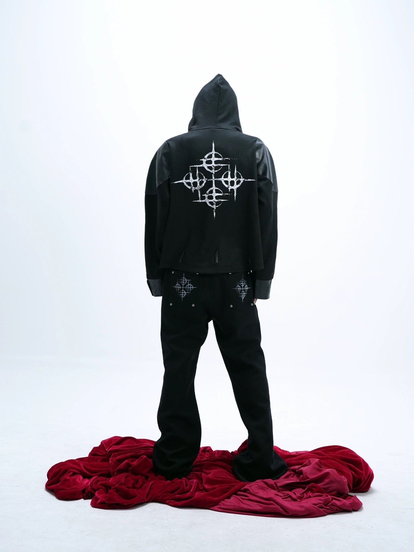 [DETW] Black Dark Hooded Zipper Jacket