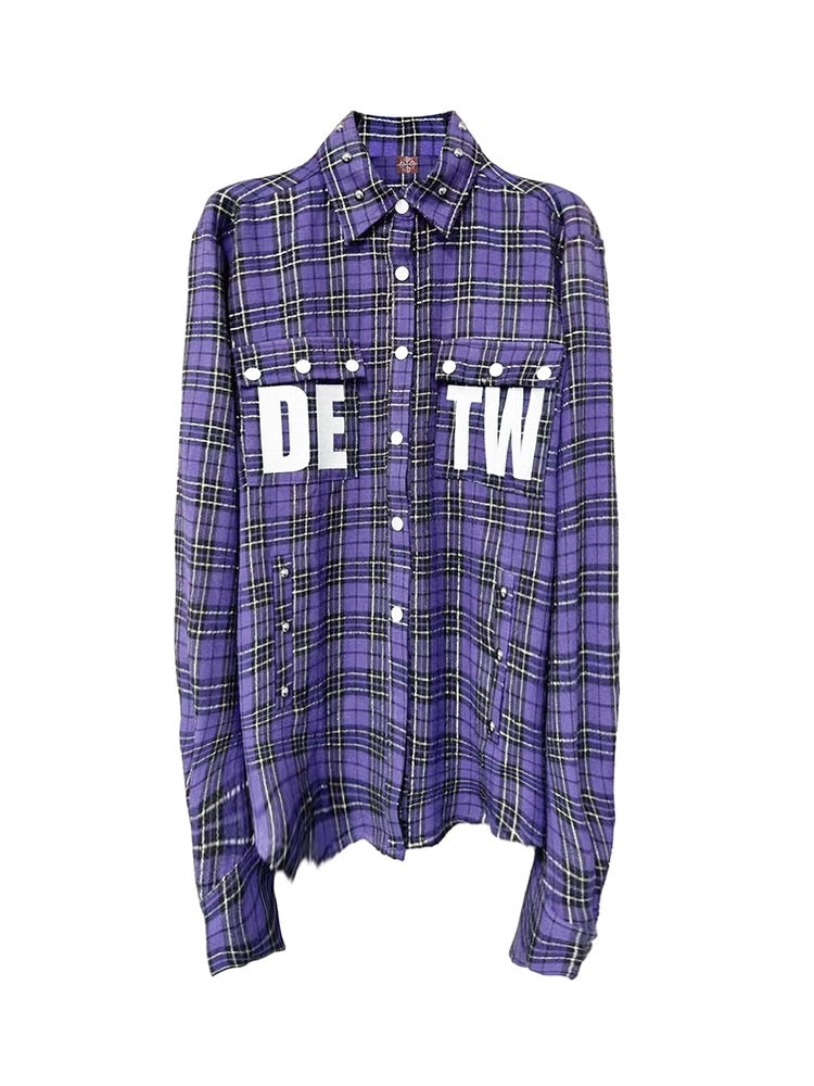 [DETW] 25AW Purple Music Plaid Shirt