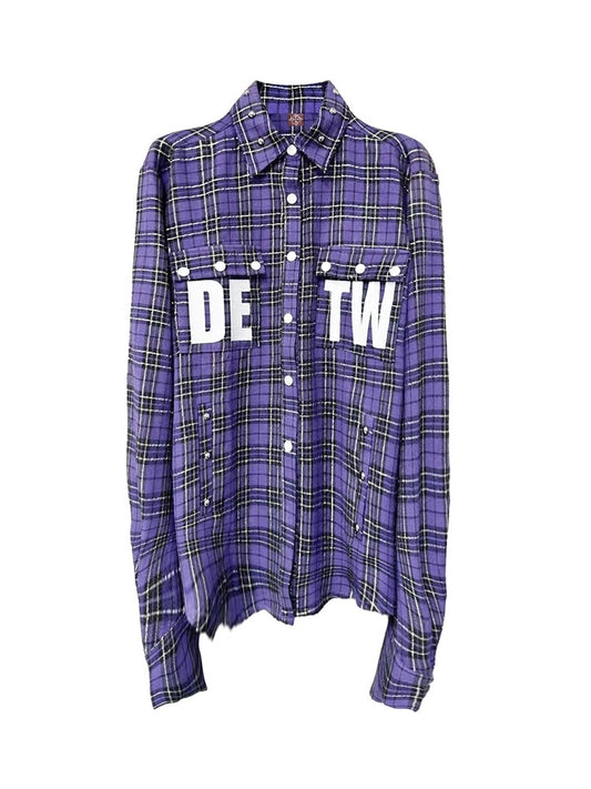 [DETW] 25AW Purple Music Plaid Shirt